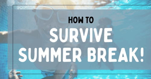 A young boy underwater with goggles on looking into the camera with the title "How to Survive Summer Break!" overlaid.